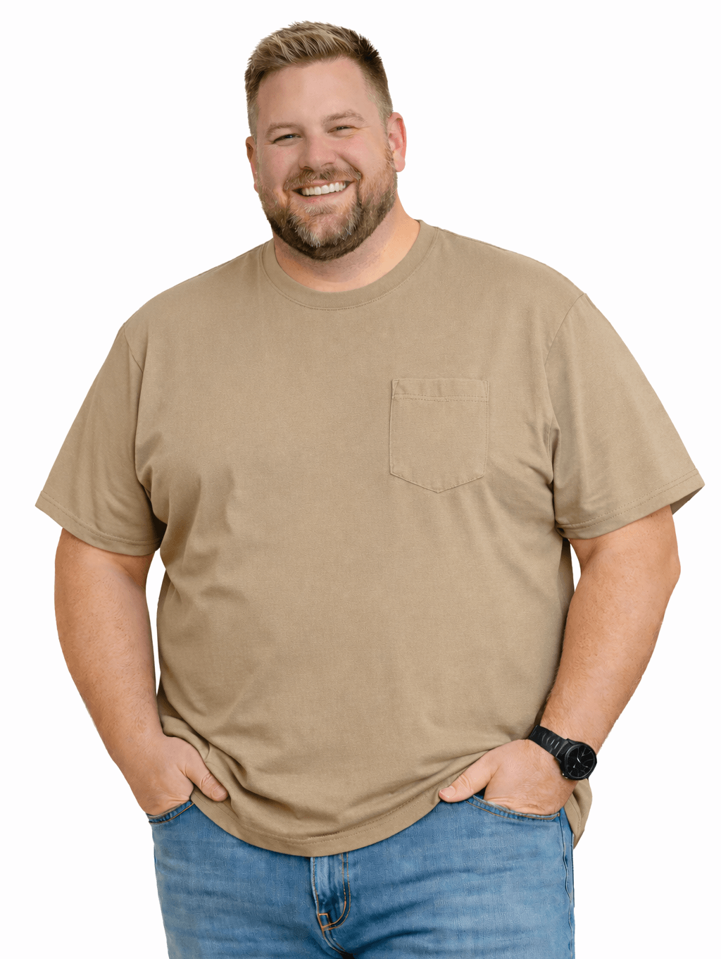 Falcon Bay Big Man Soft Cotton Pocket Tee Shirt 5XL-10XL and 4XT-6XT