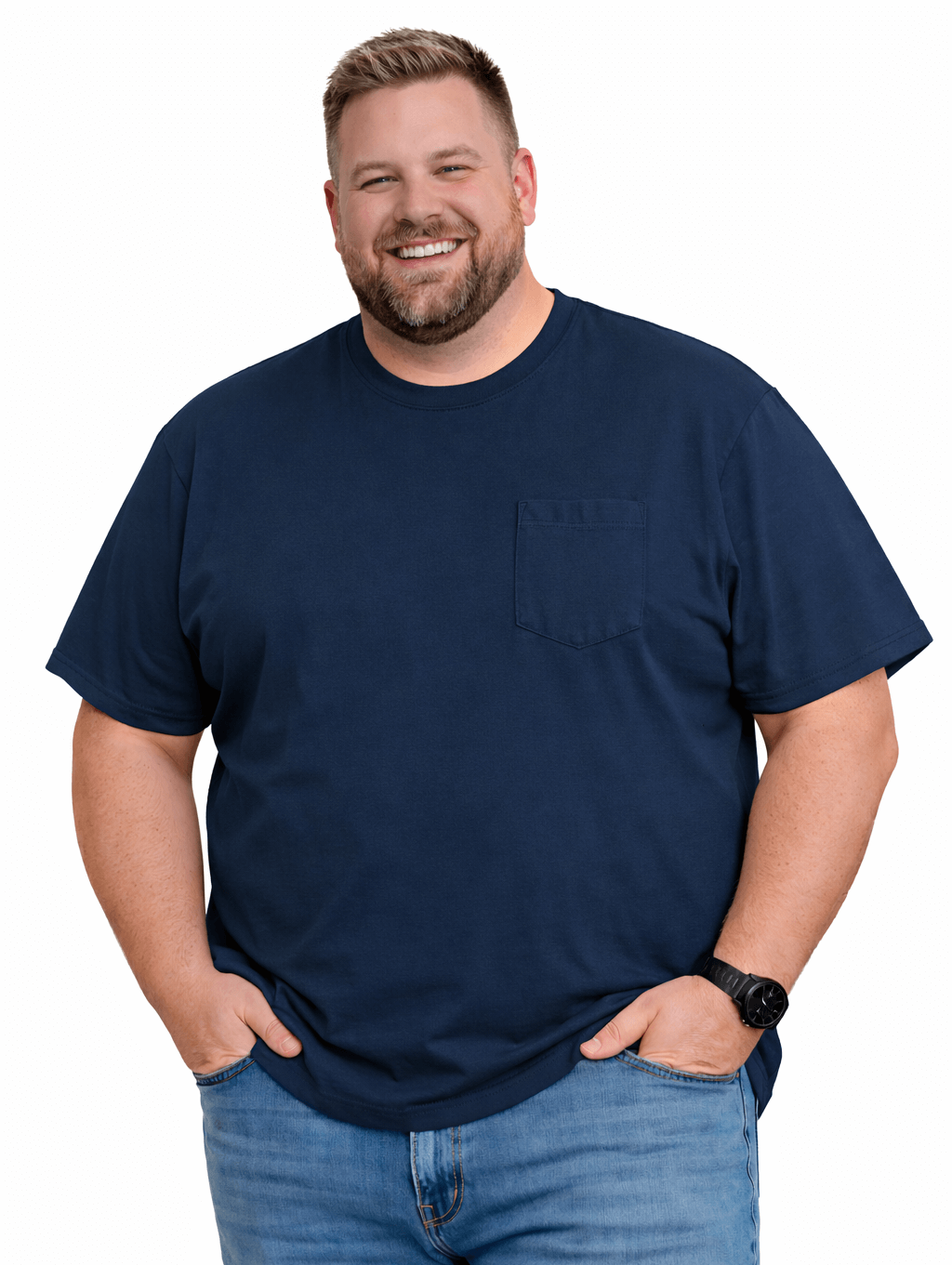 Falcon Bay Big Man Soft Cotton Pocket Tee Shirt 5XL-10XL and 4XT-6XT
