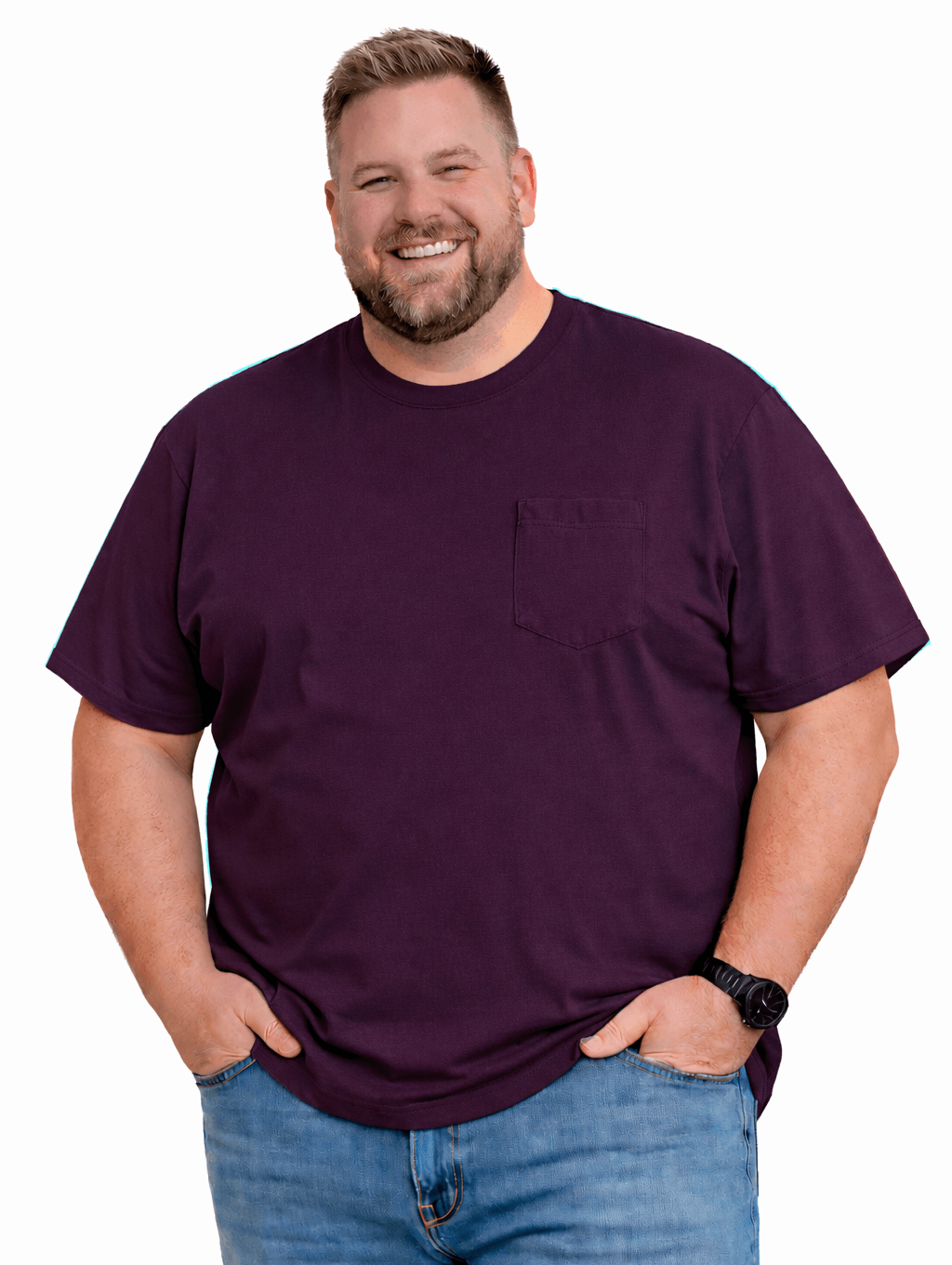 Falcon Bay Big Man Soft Cotton Pocket Tee Shirt 5XL-10XL and 4XT-6XT