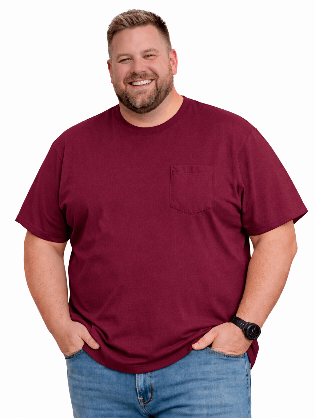 Falcon Bay Big Man Soft Cotton Pocket Tee Shirt 5XL-10XL and 4XT-6XT