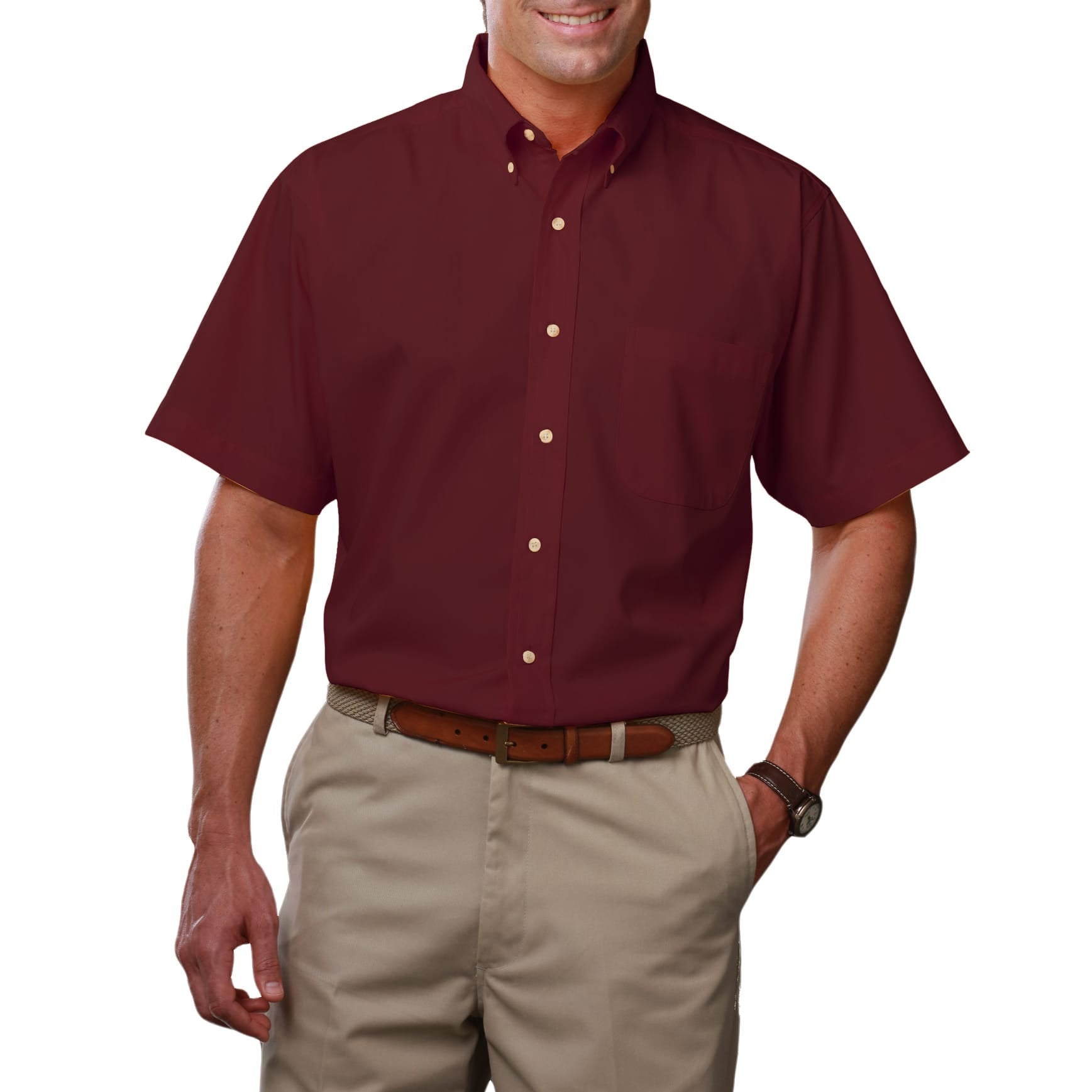 Blue Generation Men's Short Sleeve Easy Care Poplin Shirt LG-10XL and LT-3XT