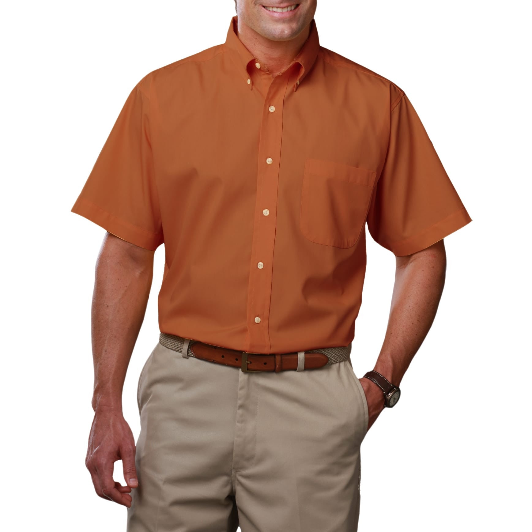 Blue Generation Men's Short Sleeve Easy Care Poplin Shirt LG-10XL and LT-3XT