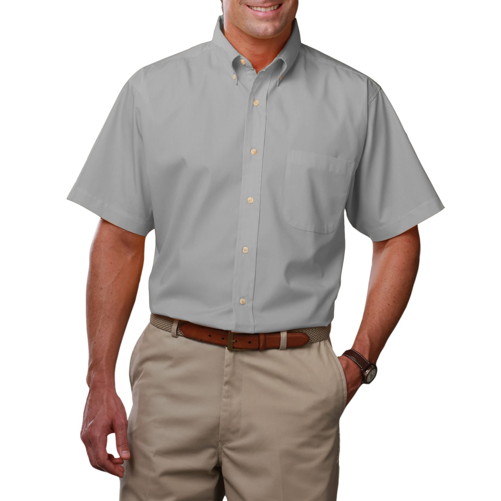 Blue Generation Men's Short Sleeve Easy Care Poplin Shirt LG-10XL and LT-3XT
