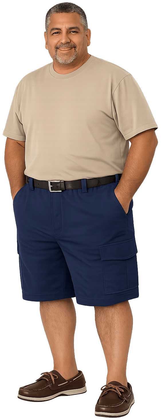 Falcon Bay Men's Half Elastic Cargo Short 2XL-8XL