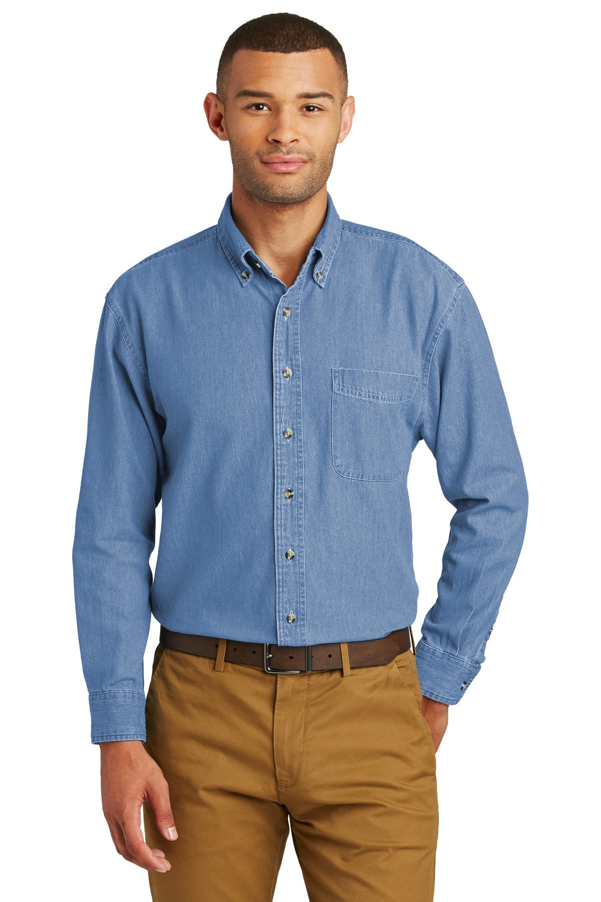 Port & Company Long Sleeve Value Denim Shirt XL-6XL
