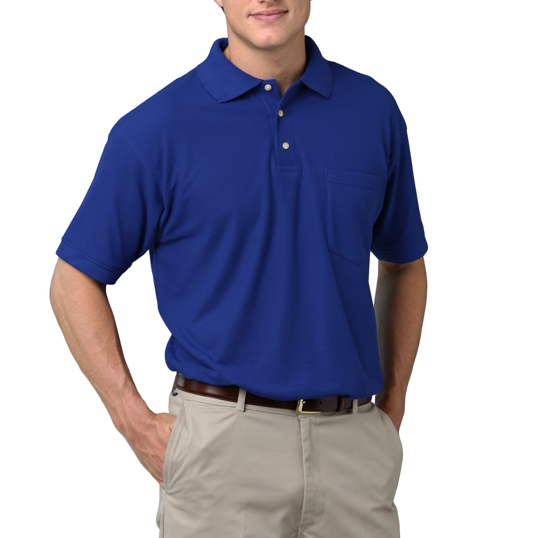 Blue Generation Men's 60/40 Pique Polo Shirt With Pocket SM-6XL