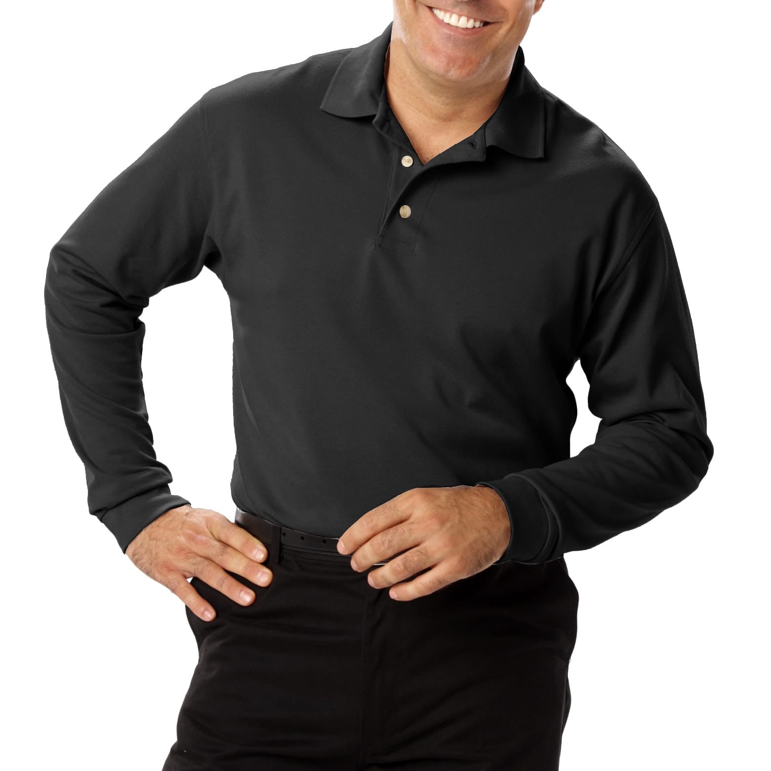 Blue Generation Men's Long Sleeve 60/40 Pique Polo Shirt MD-6XL