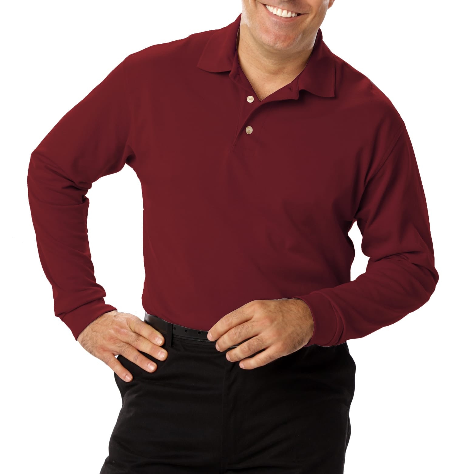 Blue Generation Men's Long Sleeve 60/40 Pique Polo Shirt MD-6XL