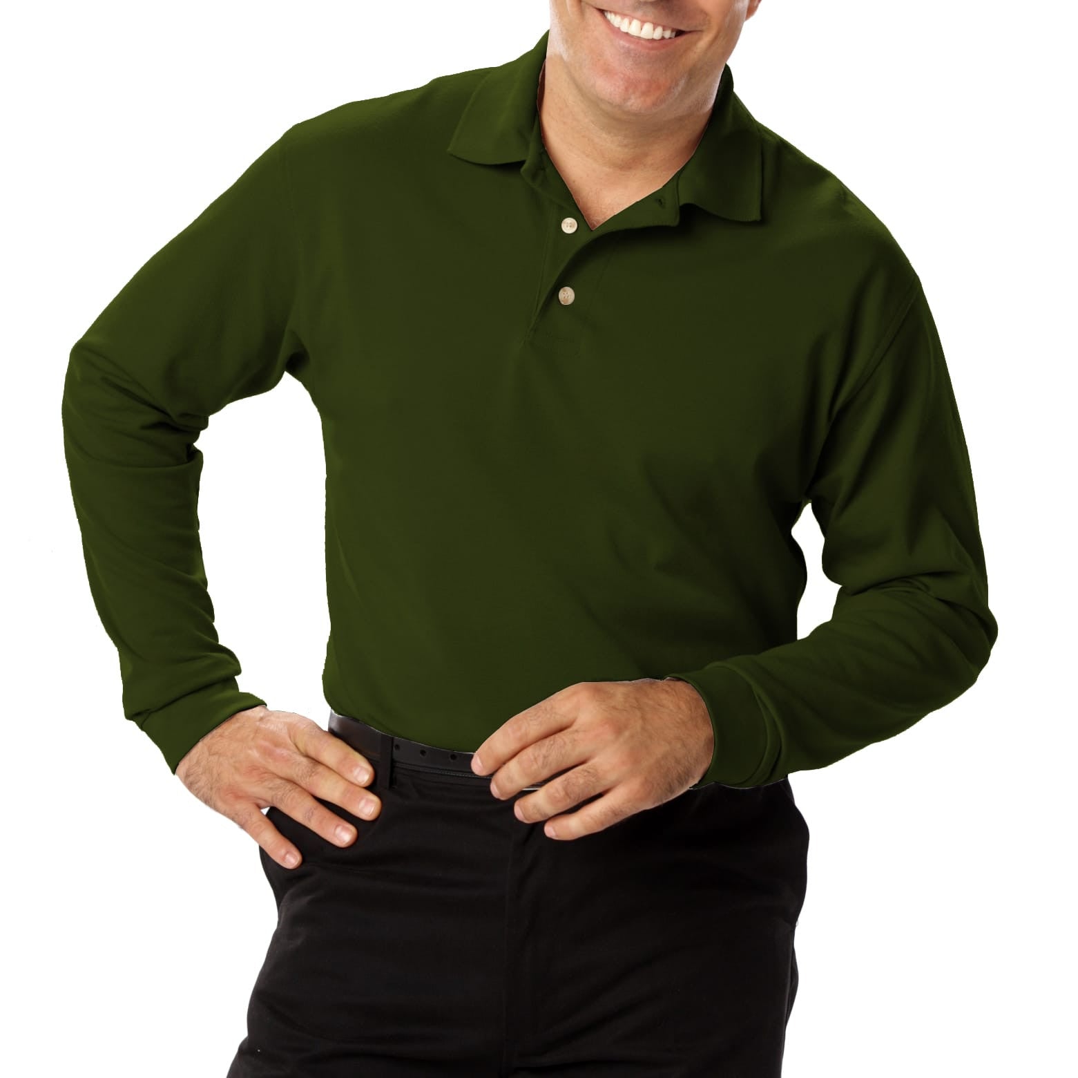 Blue Generation Men's Long Sleeve 60/40 Pique Polo Shirt MD-6XL