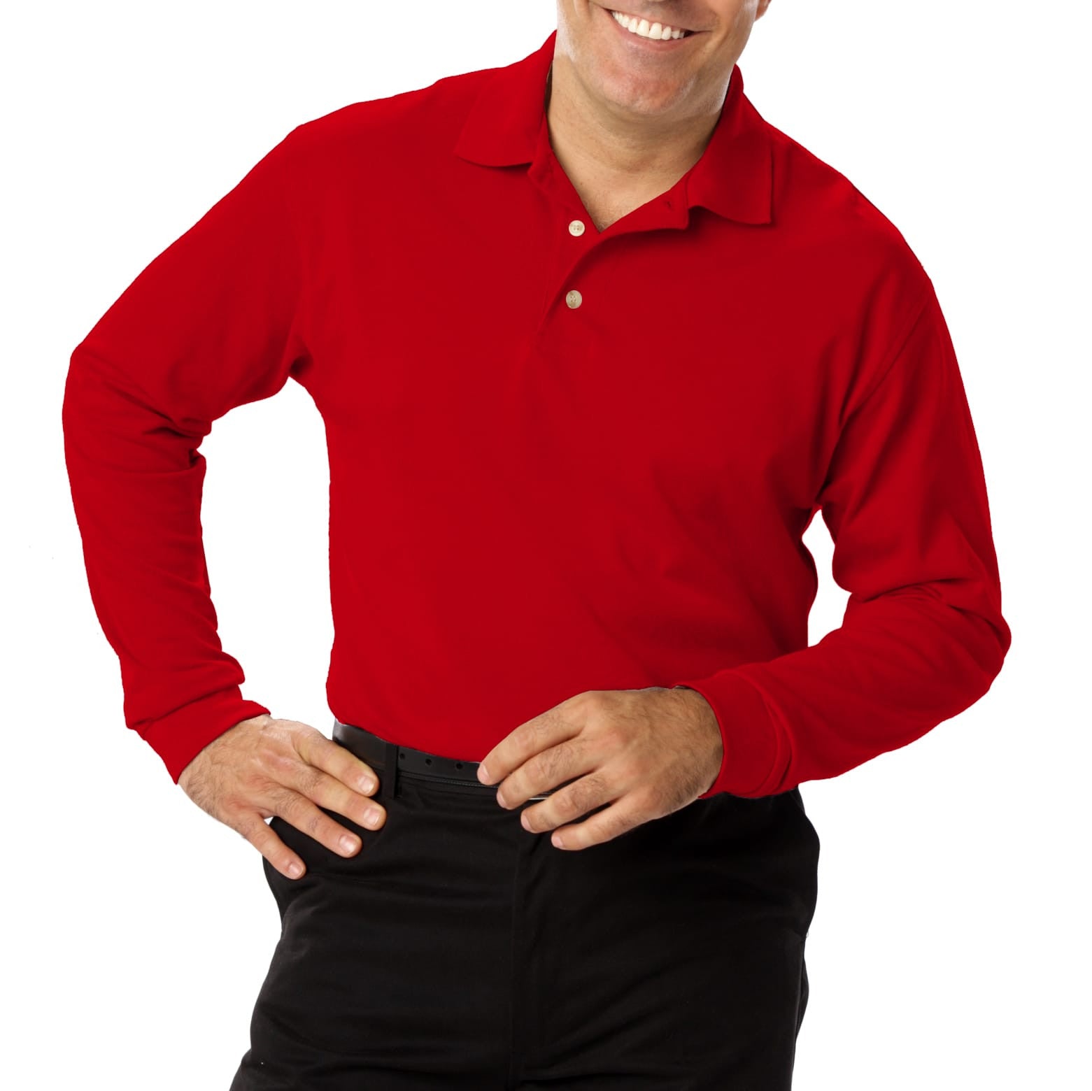 Blue Generation Men's Long Sleeve 60/40 Pique Polo Shirt MD-6XL