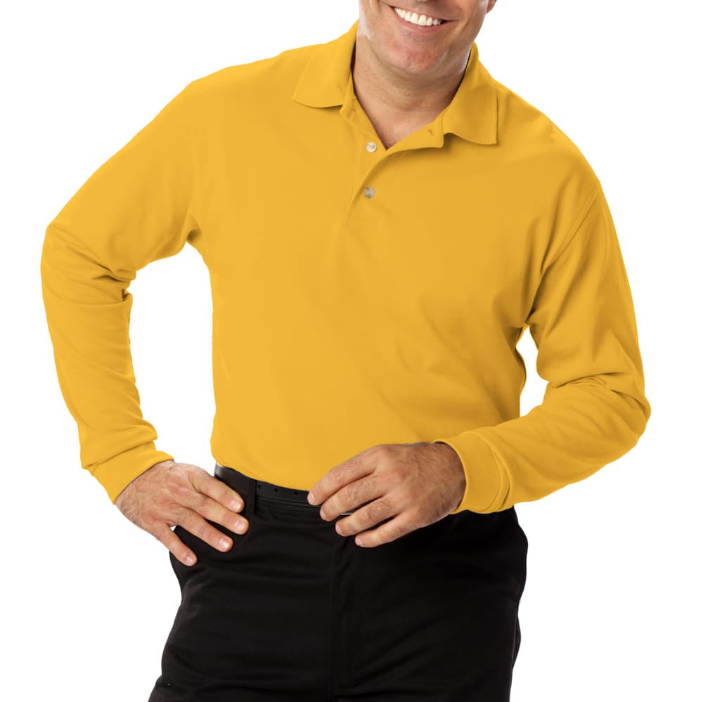 Blue Generation Men's Long Sleeve 60/40 Pique Polo Shirt MD-6XL
