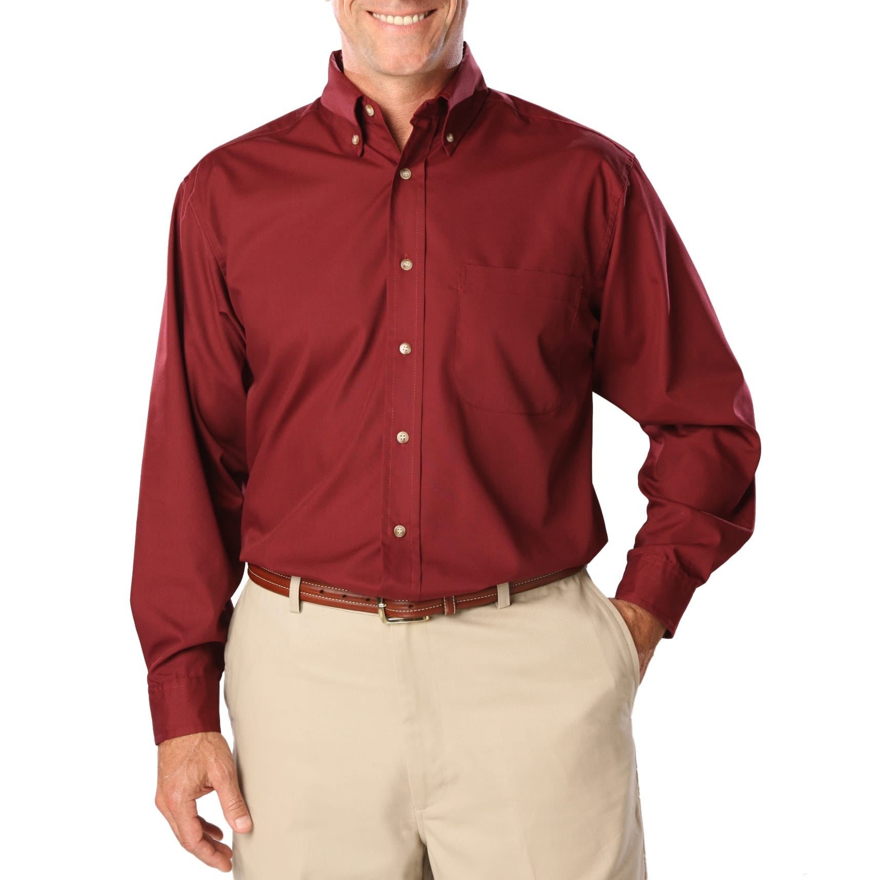 Blue Generation Men's Long Sleeve Easy Care Poplin Shirt LG-10XL