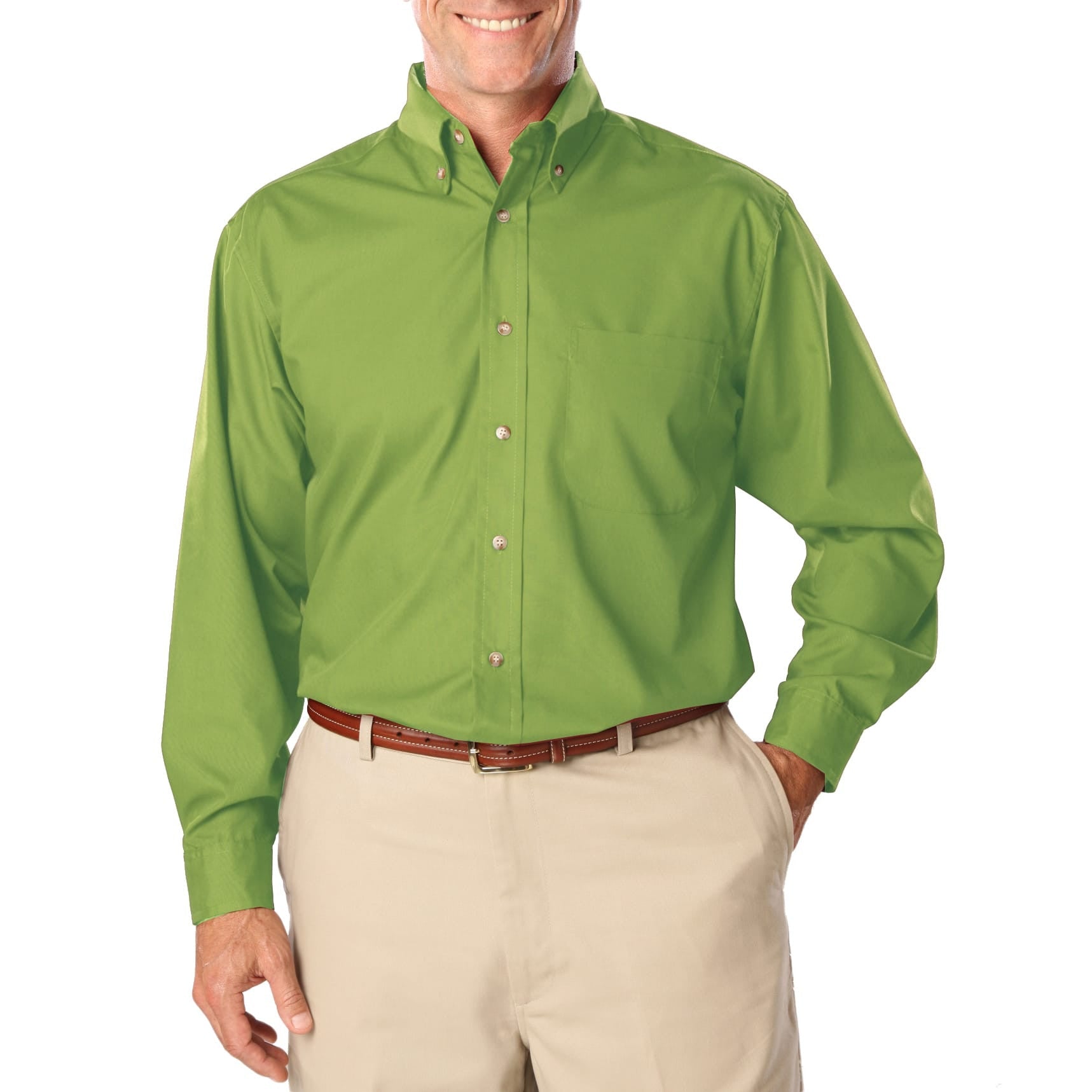 Blue Generation Men's Long Sleeve Easy Care Poplin Shirt LG-10XL