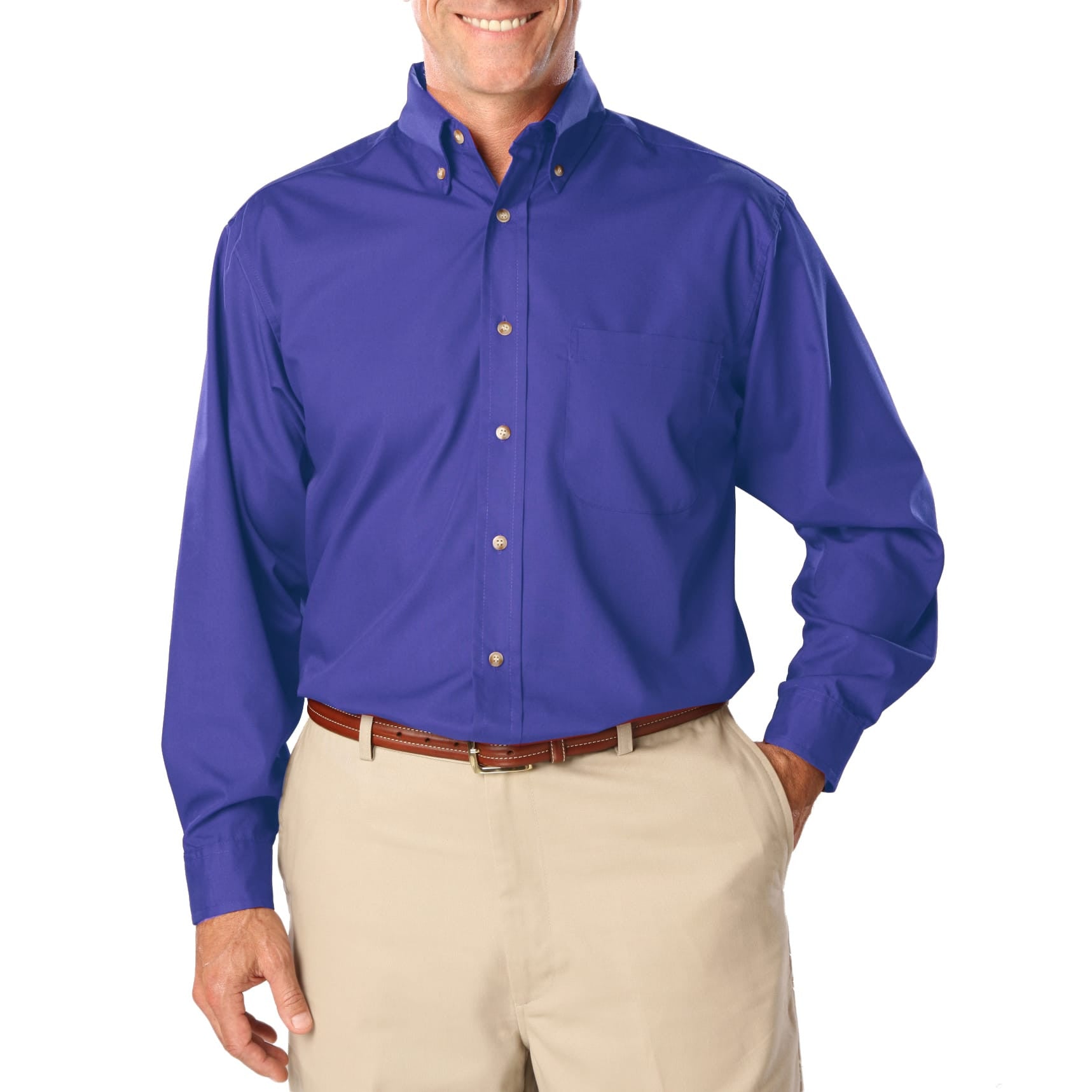 Blue Generation Men's Long Sleeve Easy Care Poplin Shirt LG-10XL