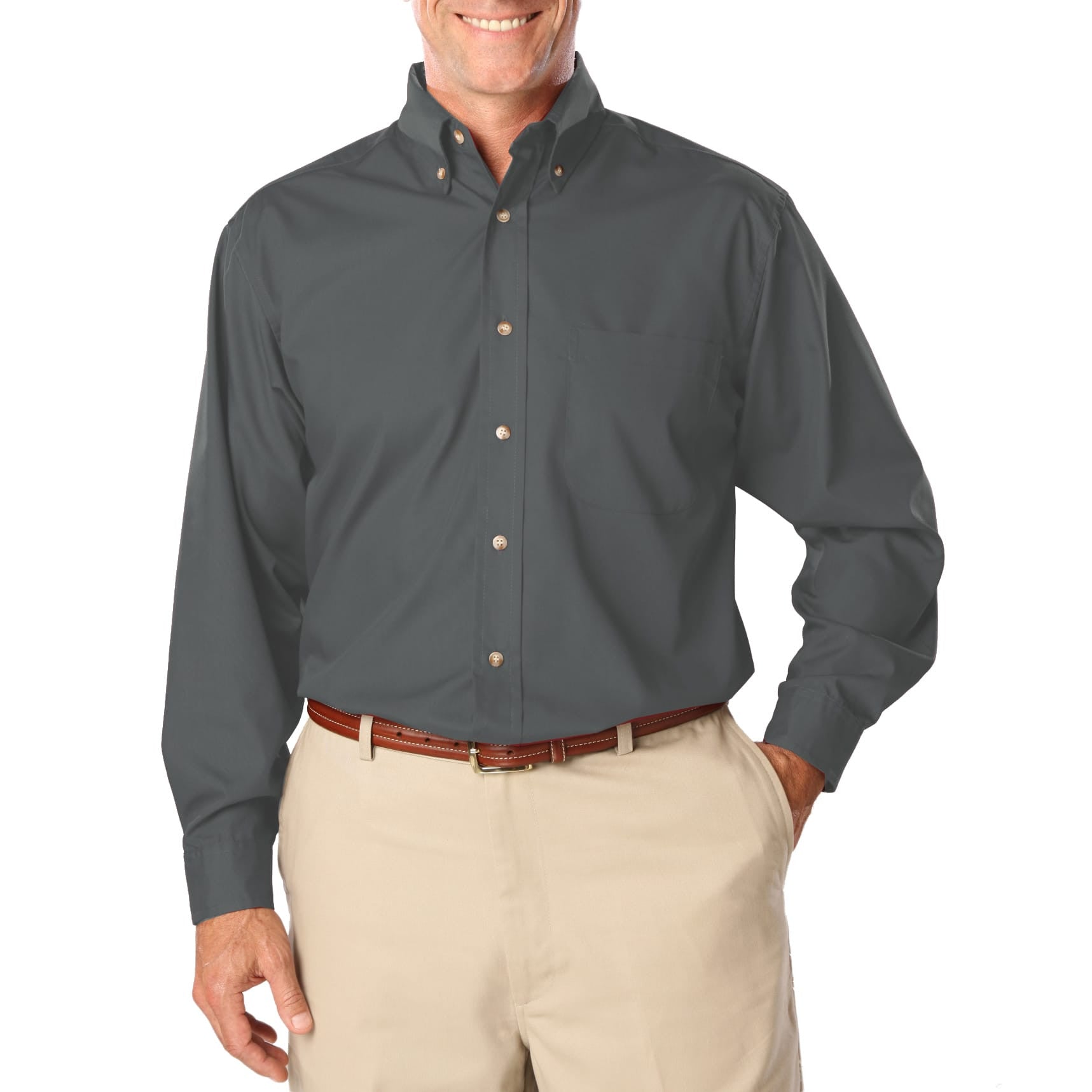 Blue Generation Men's Long Sleeve Easy Care Poplin Shirt LG-10XL