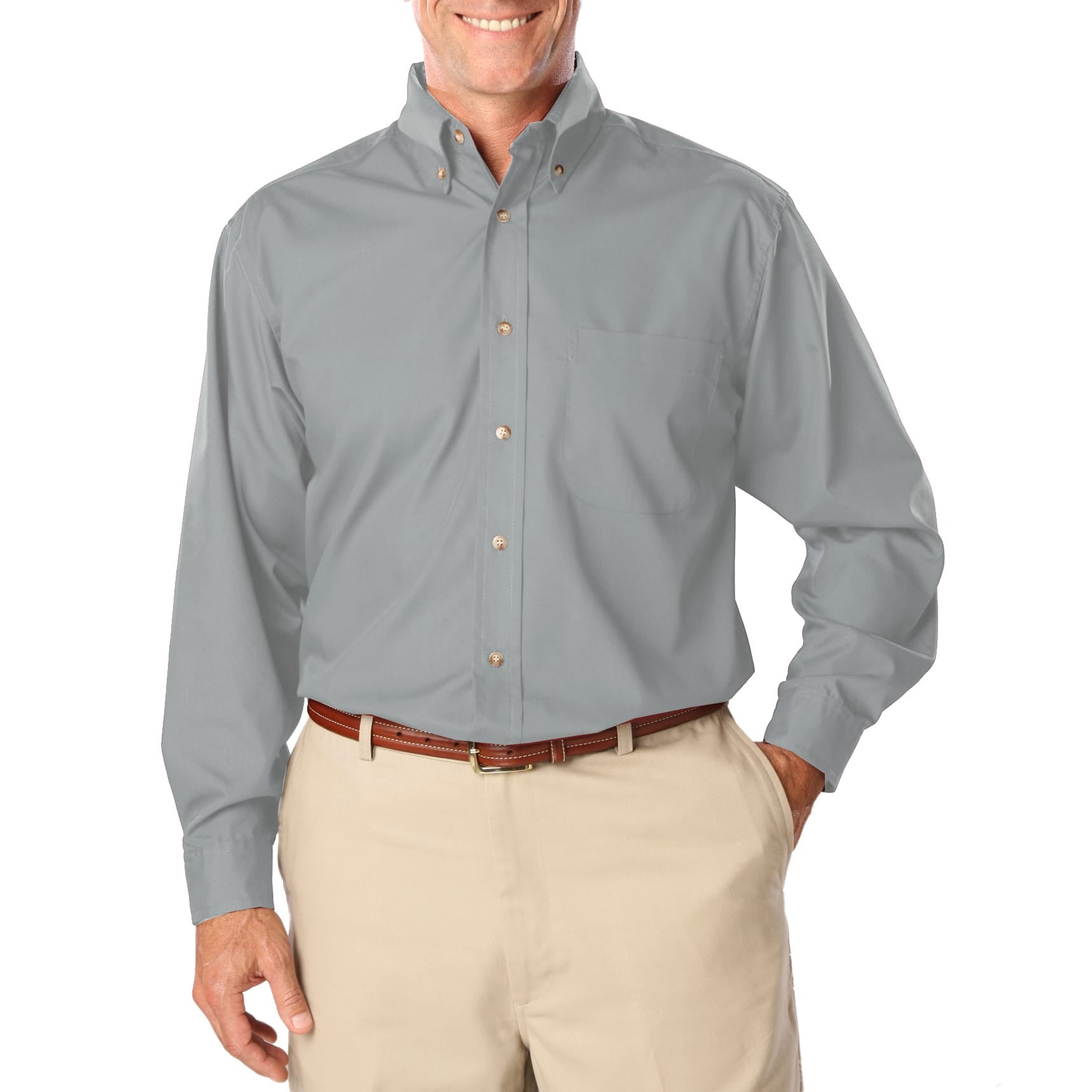 Blue Generation Men's TALL Long Sleeve Easy Care Poplin Shirt LT-3XT