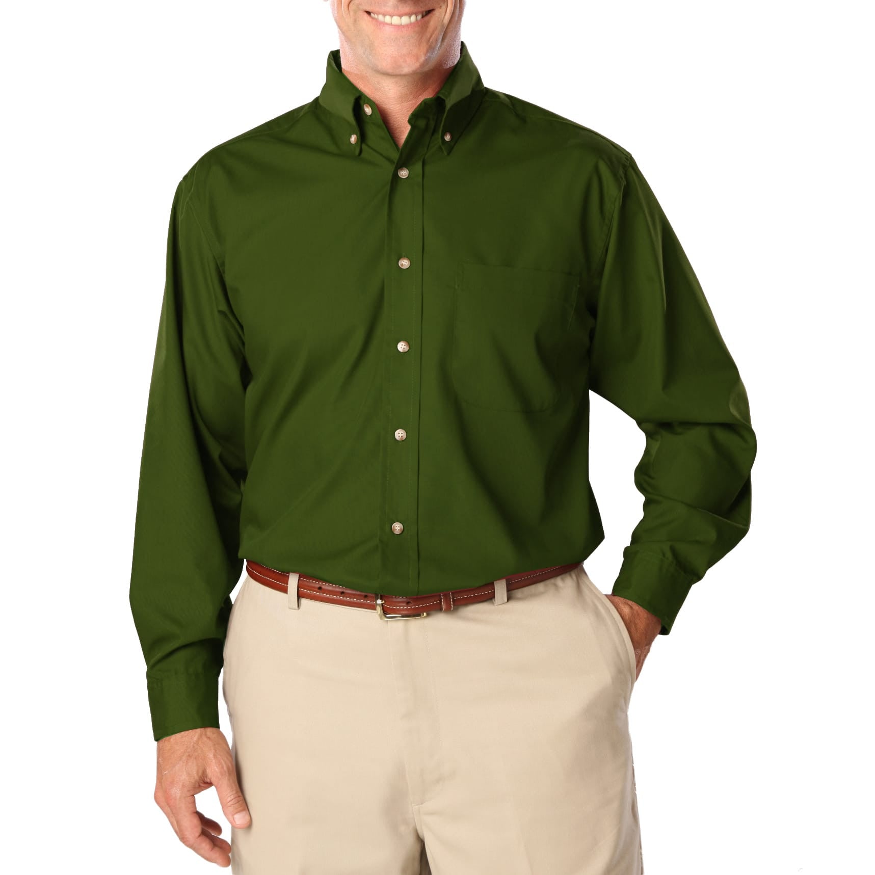 Blue Generation Men's TALL Long Sleeve Easy Care Poplin Shirt LT-3XT