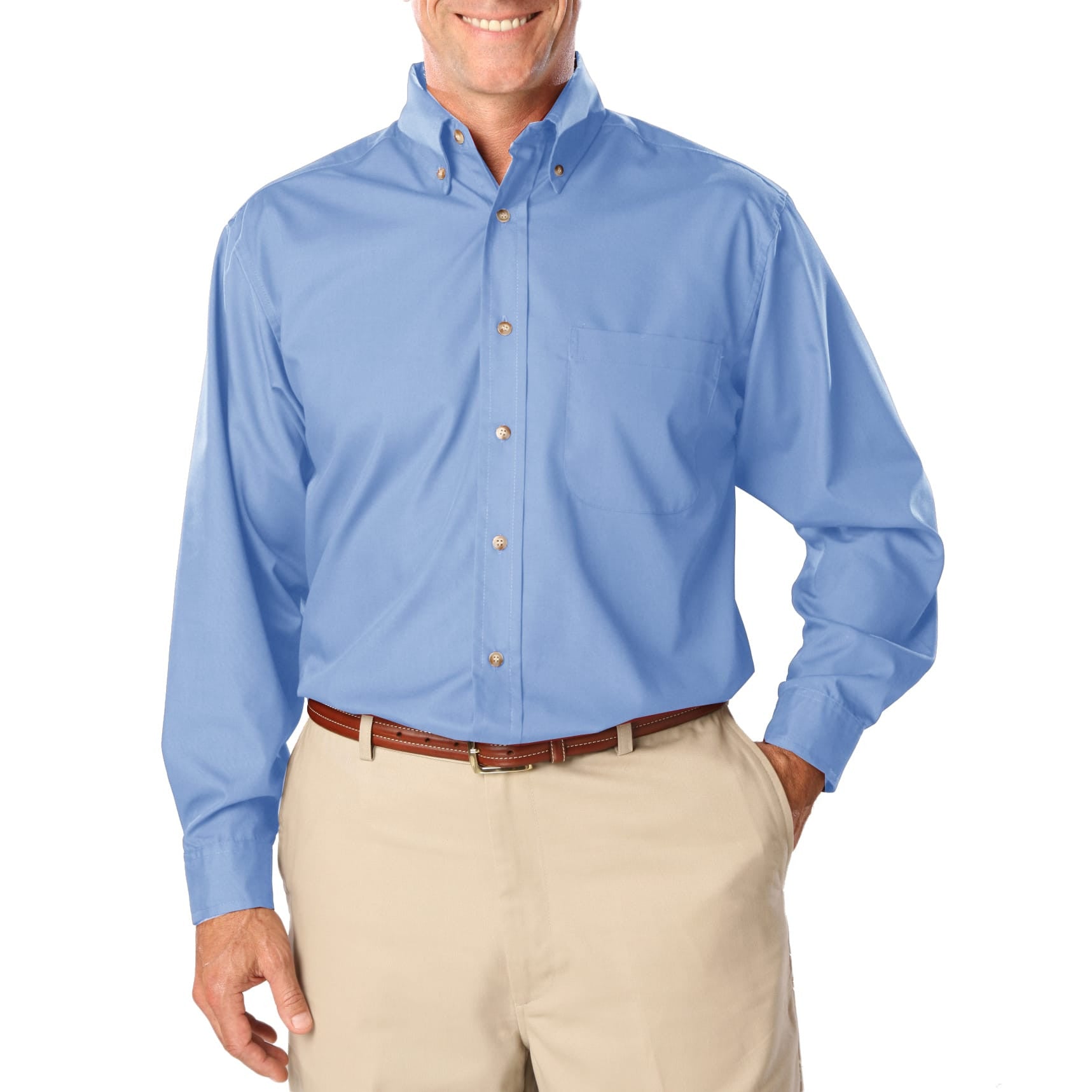 Blue Generation Men's Long Sleeve Easy Care Poplin Shirt LG-10XL