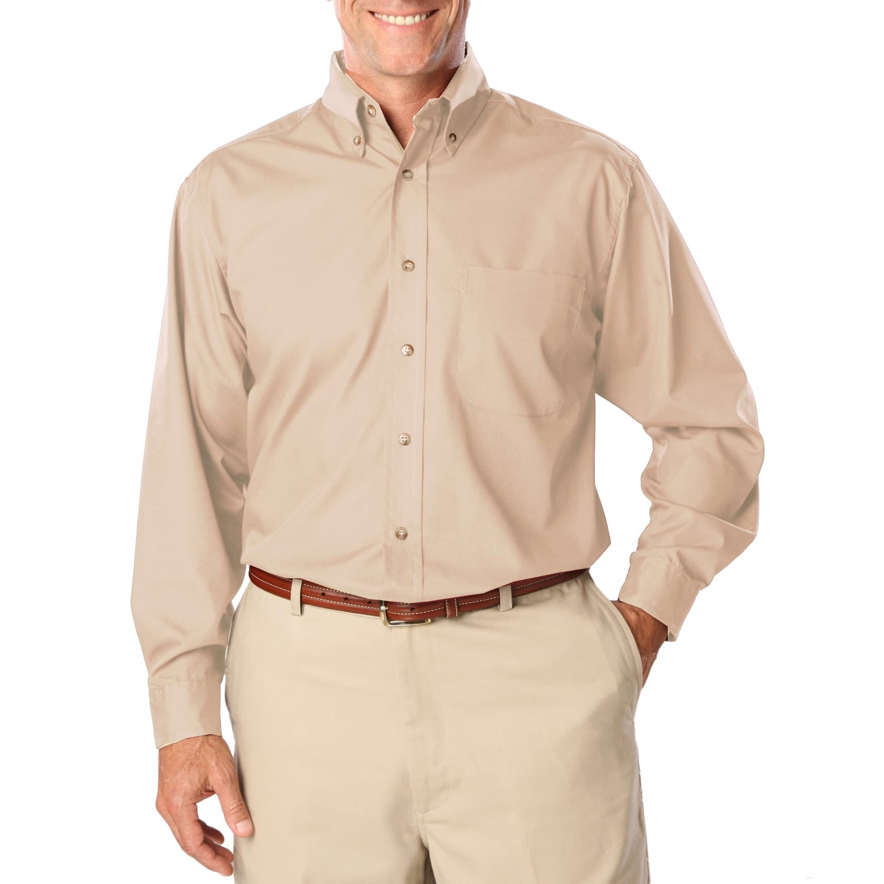 Blue Generation Men's TALL Long Sleeve Easy Care Poplin Shirt LT-3XT