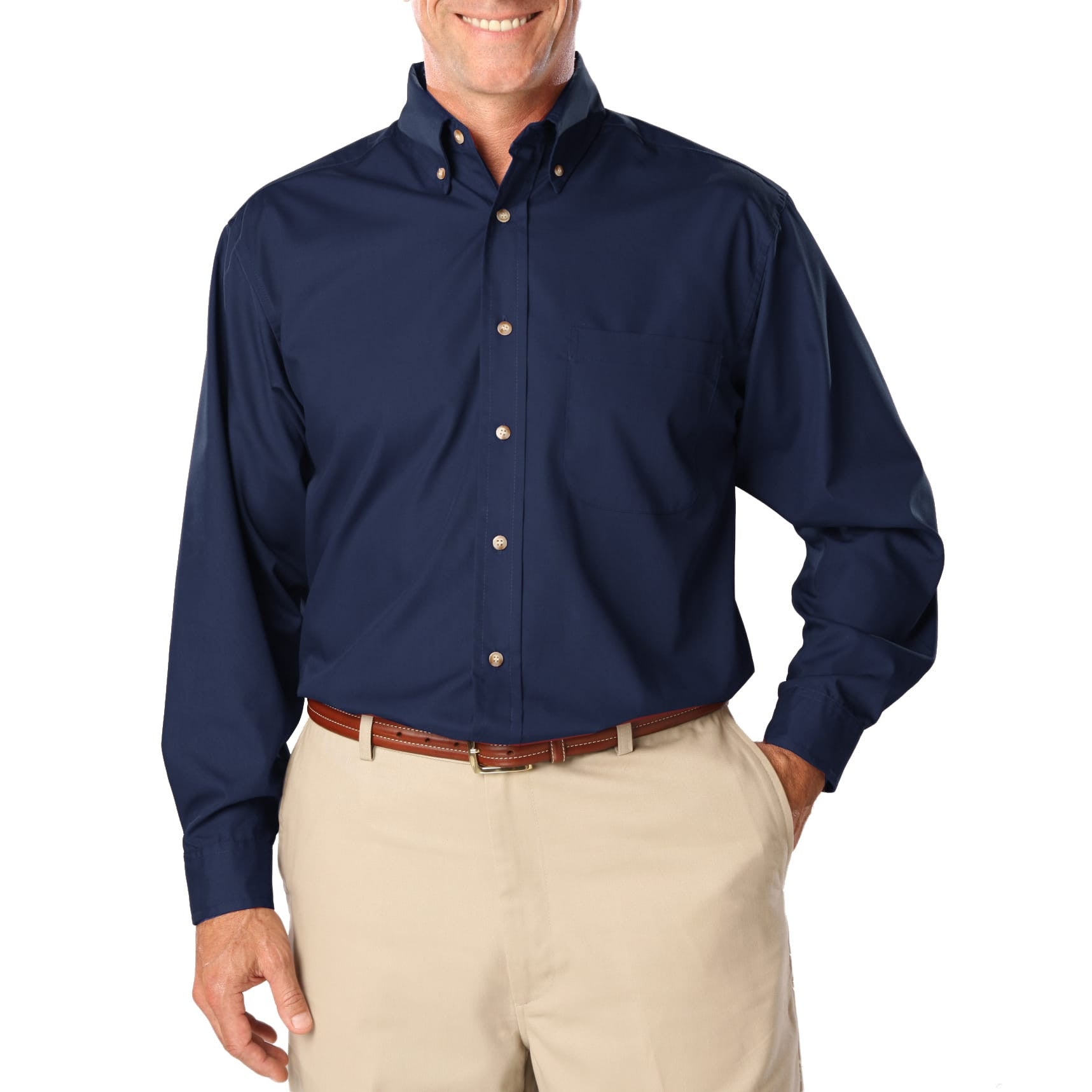 Blue Generation Men's TALL Long Sleeve Easy Care Poplin Shirt LT-3XT