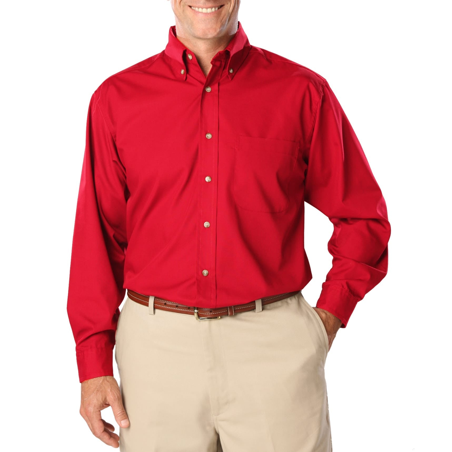 Blue Generation Men's TALL Long Sleeve Easy Care Poplin Shirt LT-3XT