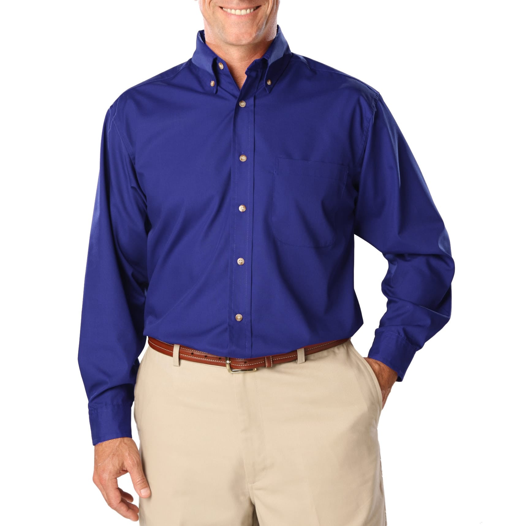 Blue Generation Men's TALL Long Sleeve Easy Care Poplin Shirt LT-3XT