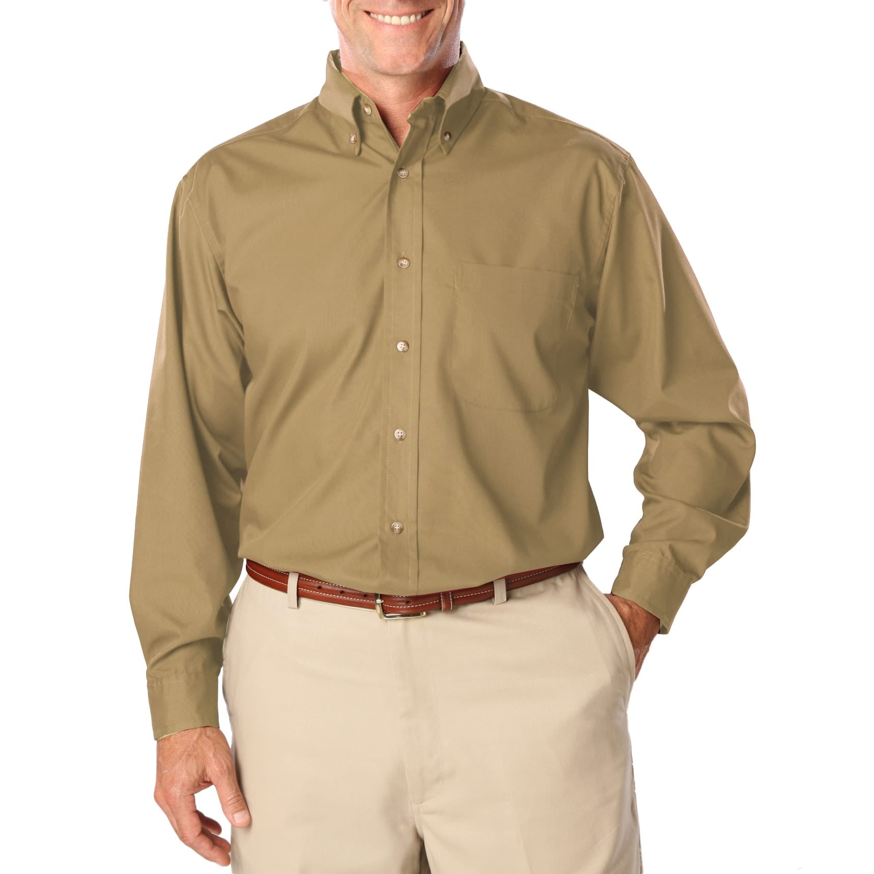 Blue Generation Men's TALL Long Sleeve Easy Care Poplin Shirt LT-3XT