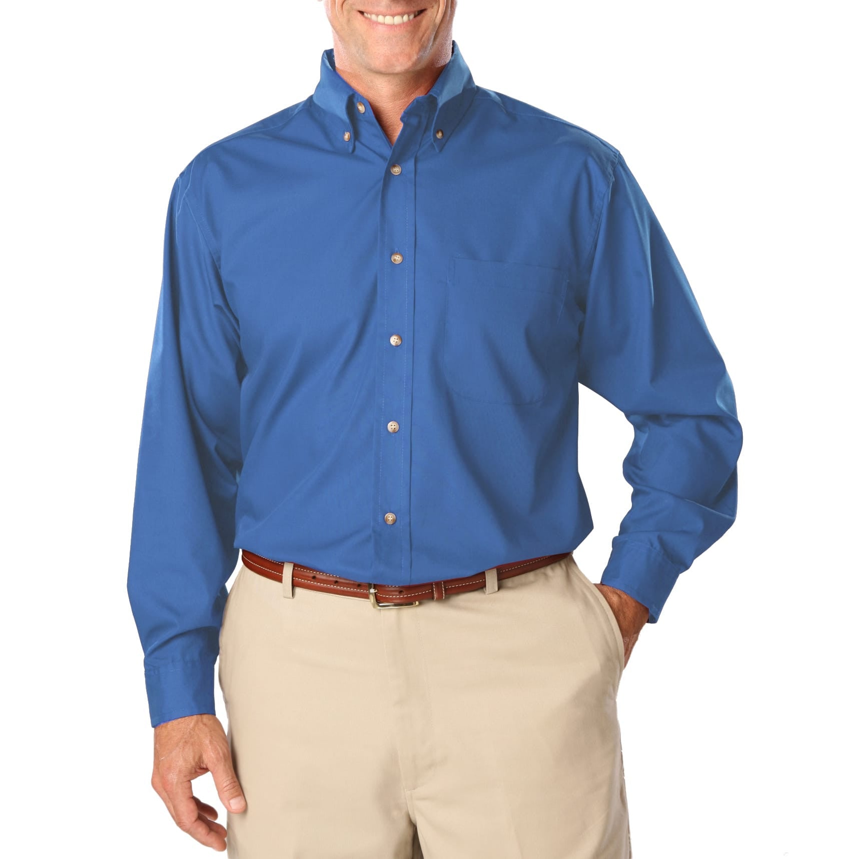 Blue Generation Men's TALL Long Sleeve Easy Care Poplin Shirt LT-3XT