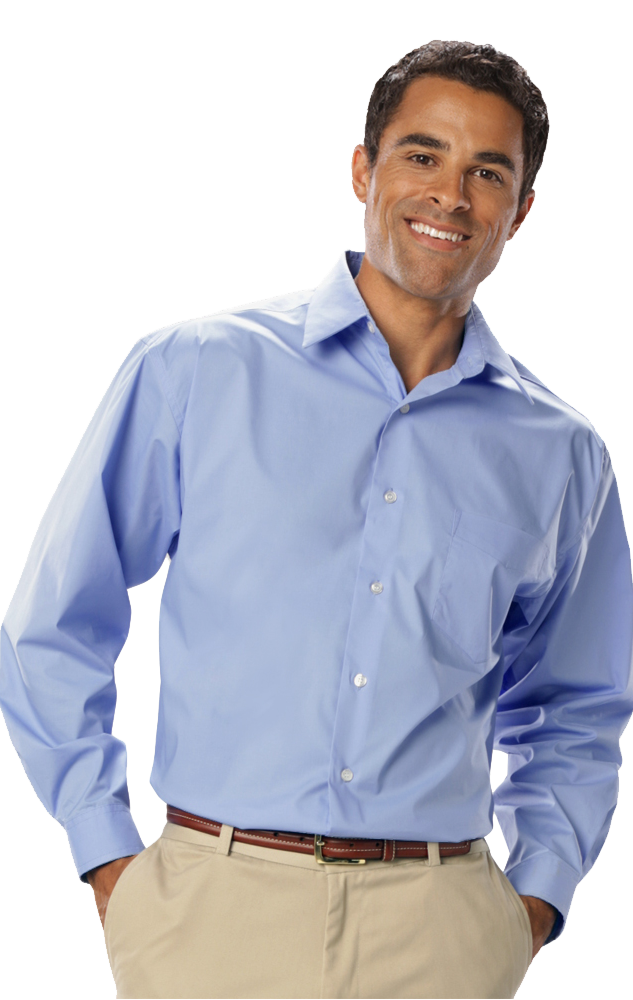 Blue Generation Men's Long Sleeve Easy Care Stretch Poplin Shirt SM-6XL