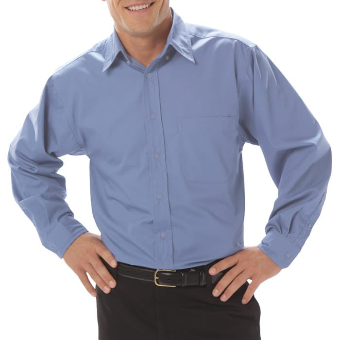 Blue Generation Men's Long Sleeve Fine Line Twill Shirt MD-6XL