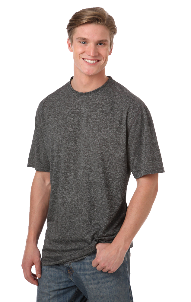 Blue Generation Men's Performance Heathered Crew Neck Tee SM-6XL