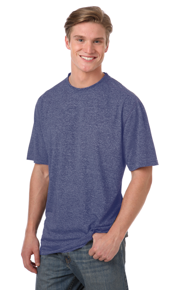 Blue Generation Men's Performance Heathered Crew Neck Tee SM-6XL