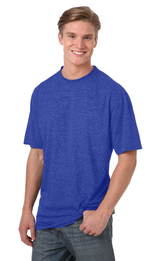 Blue Generation Men's Performance Heathered Crew Neck Tee SM-6XL