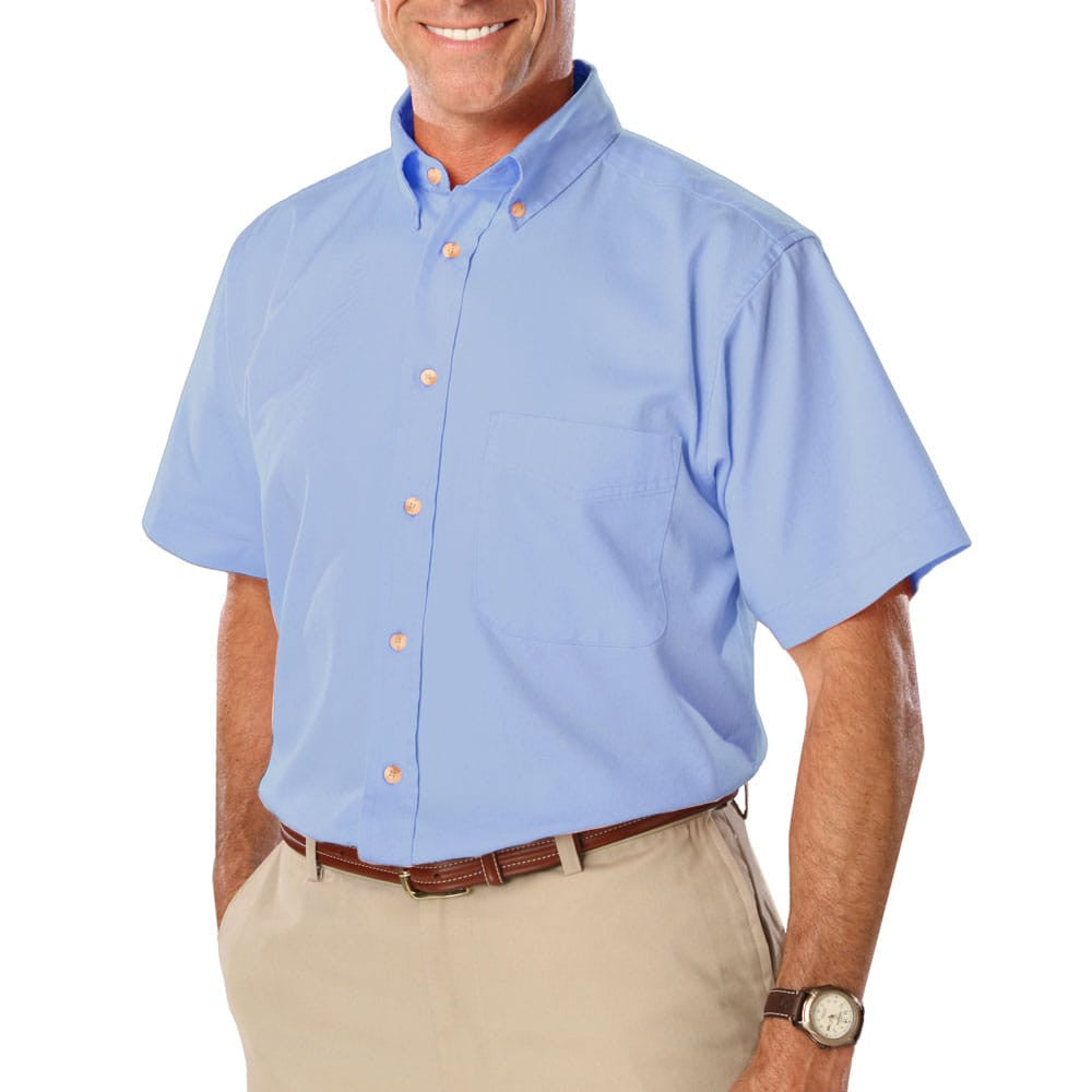 Blue Generation Men's Short Sleeve Cotton Twill Shirt SM-7XL