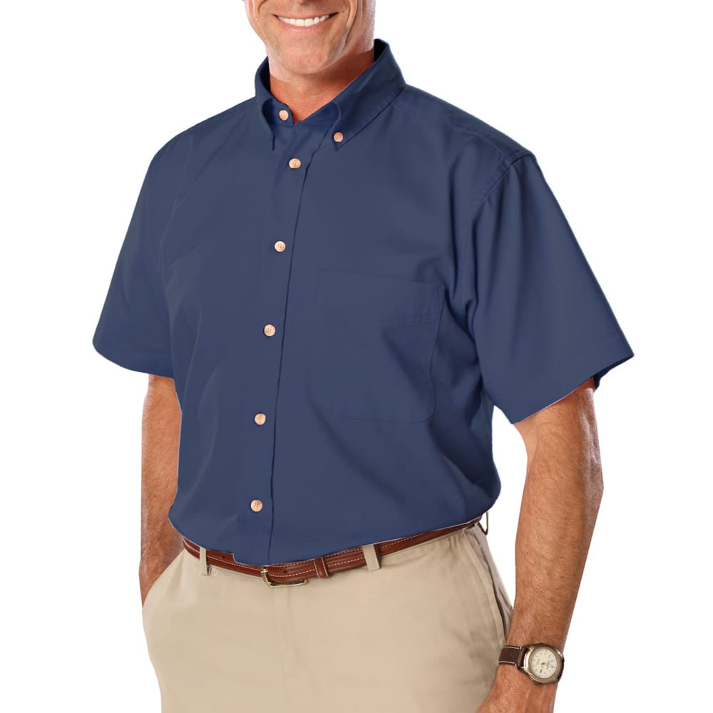 Blue Generation Men's Short Sleeve Cotton Twill Shirt SM-7XL