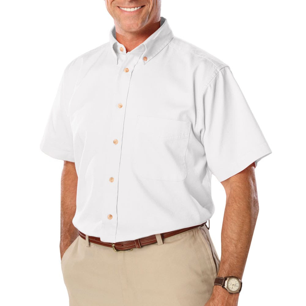 Blue Generation Men's Short Sleeve Cotton Twill Shirt SM-7XL