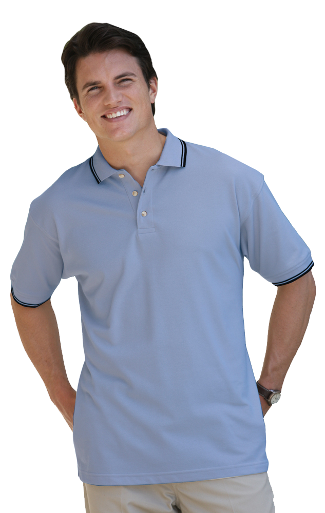 Blue Generation Men's Tipped "Superblend" Pique Polo MD-6XL