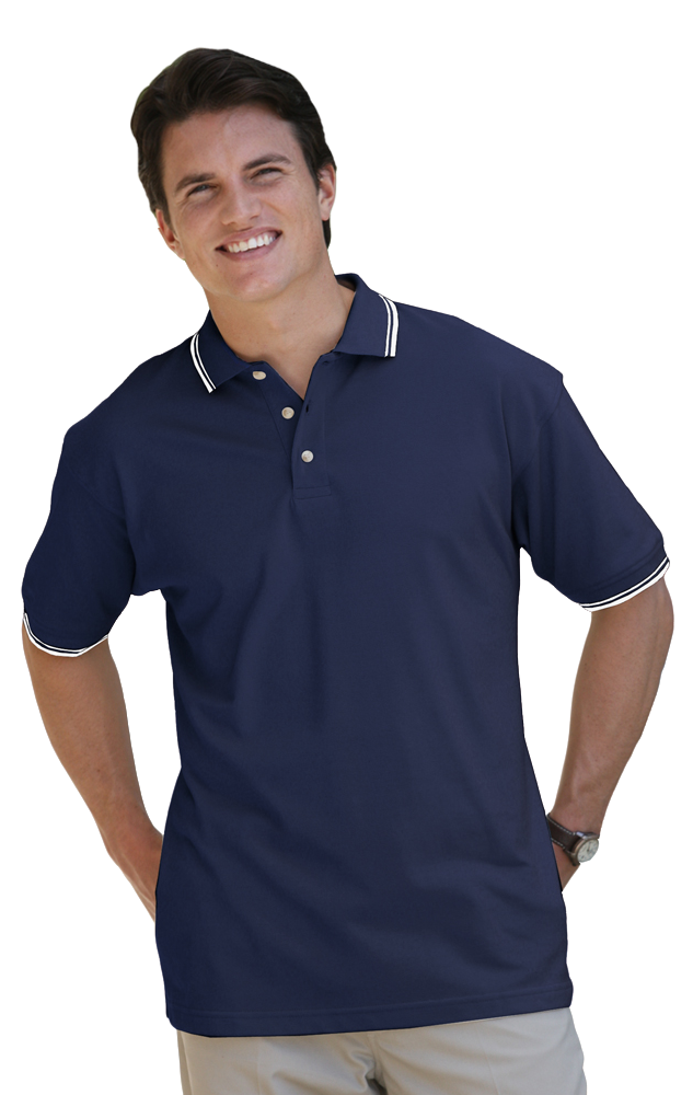 Blue Generation Men's Tipped "Superblend" Pique Polo MD-6XL