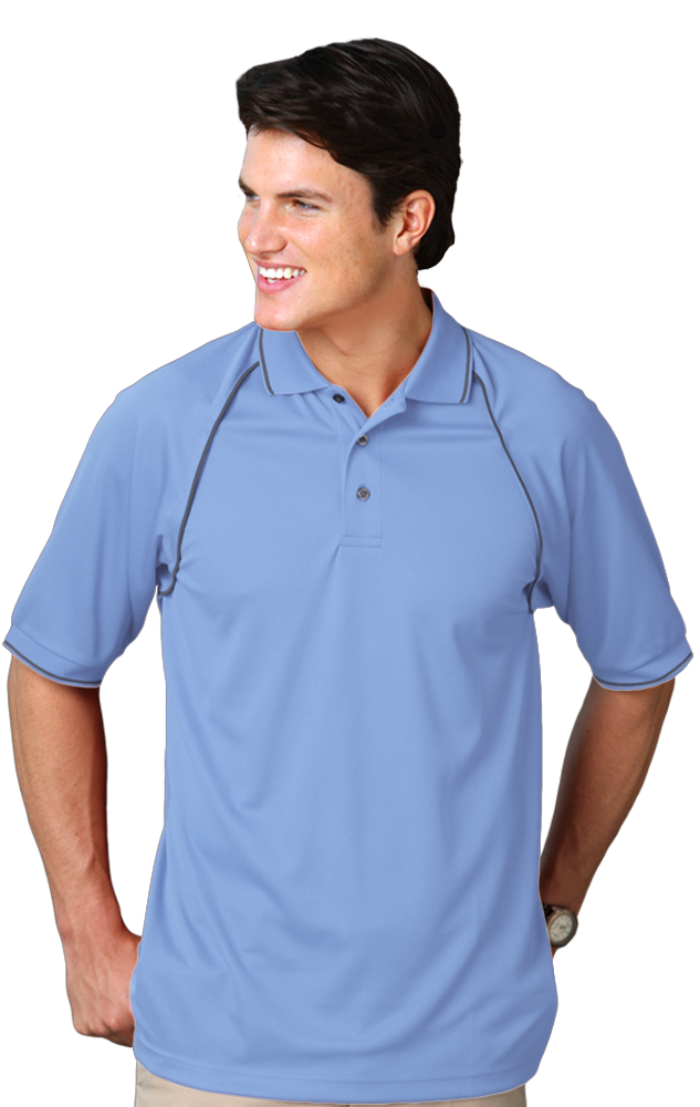 Blue Generation Men's Wicking Polo With Contrast Piping SM-6XL