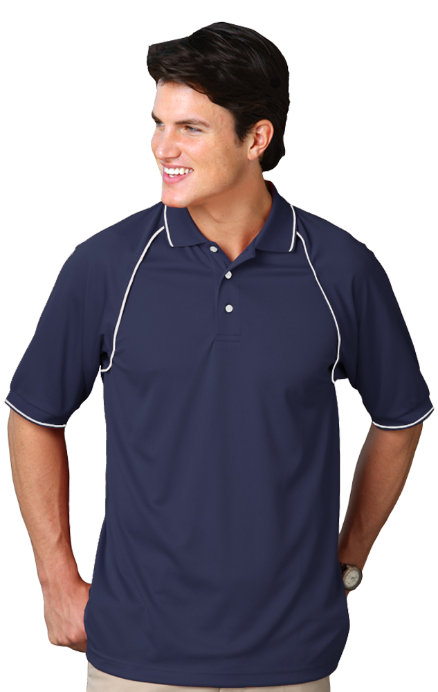 Blue Generation Men's Wicking Polo With Contrast Piping SM-6XL