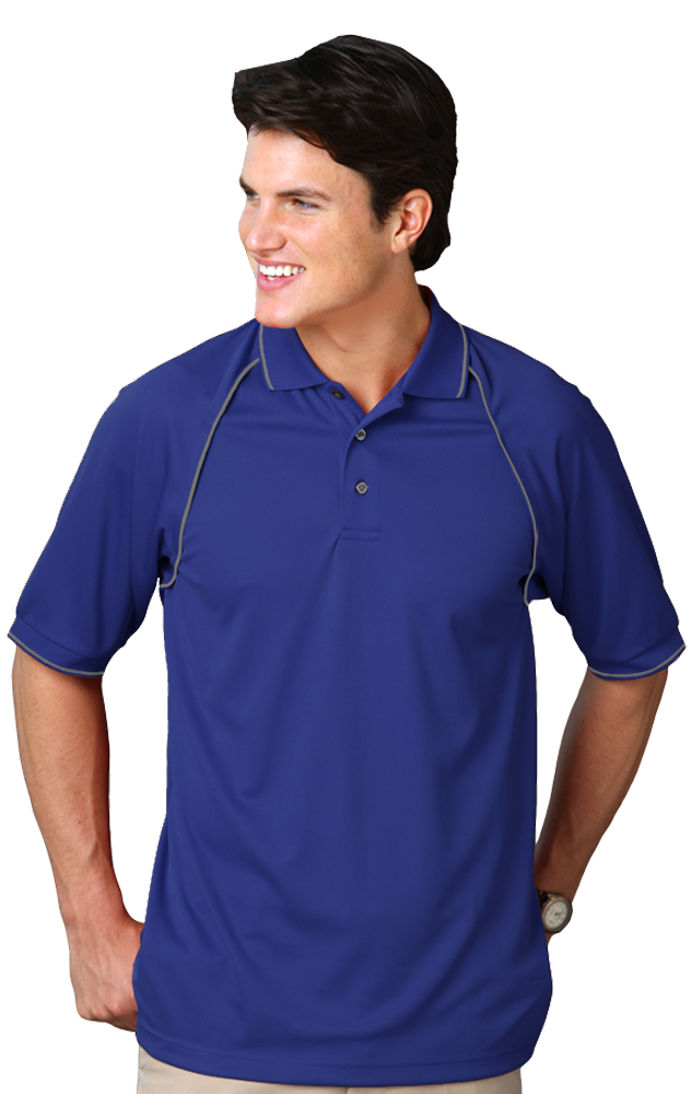 Blue Generation Men's Wicking Polo With Contrast Piping SM-6XL
