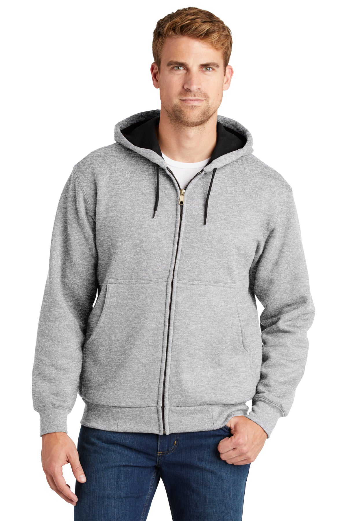 Cornerstone Heavyweight Full-Zip Hooded Sweatshirt With Thermal Lining SM-6XL