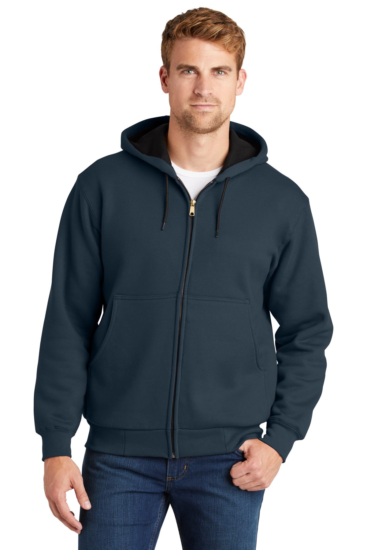Cornerstone Heavyweight Full-Zip Hooded Sweatshirt With Thermal Lining SM-6XL