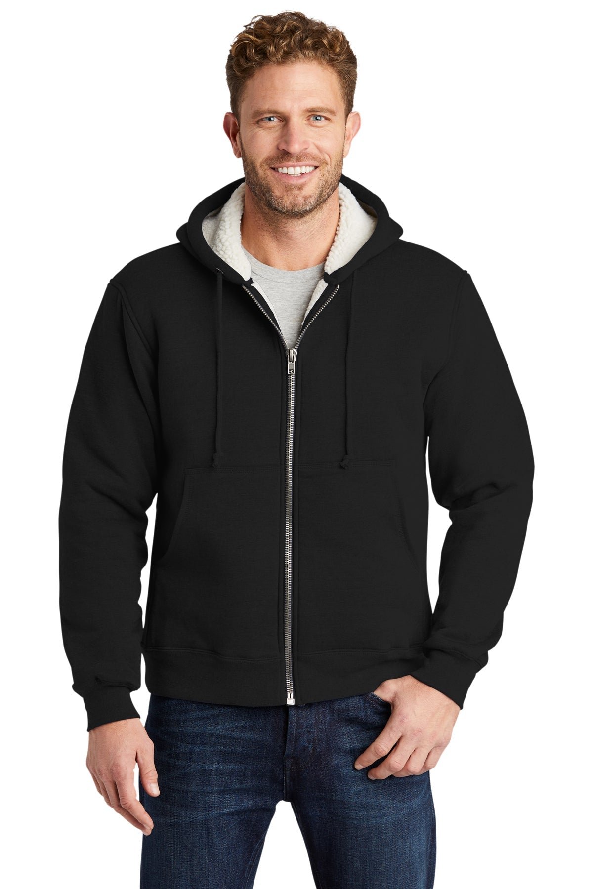 Cornerstone Heavyweight Sherpa-Lined Hooded Fleece Jacket SM-6XL