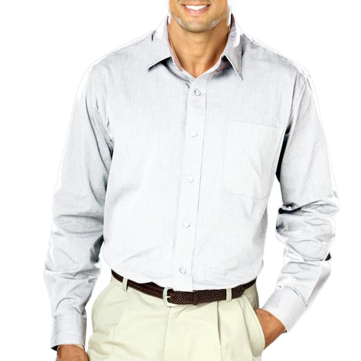 Blue Generation Long Sleeve Heathered Crossweave Shirt SM-6XL