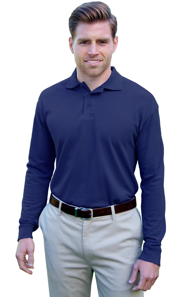 Blue Generation Long Sleeve Pique Polo SM-6XL