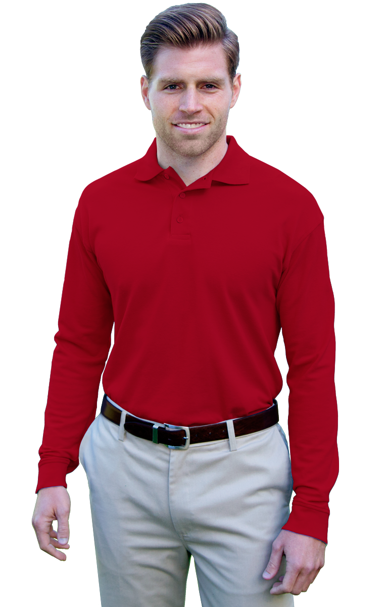 Blue Generation Long Sleeve Pique Polo SM-6XL