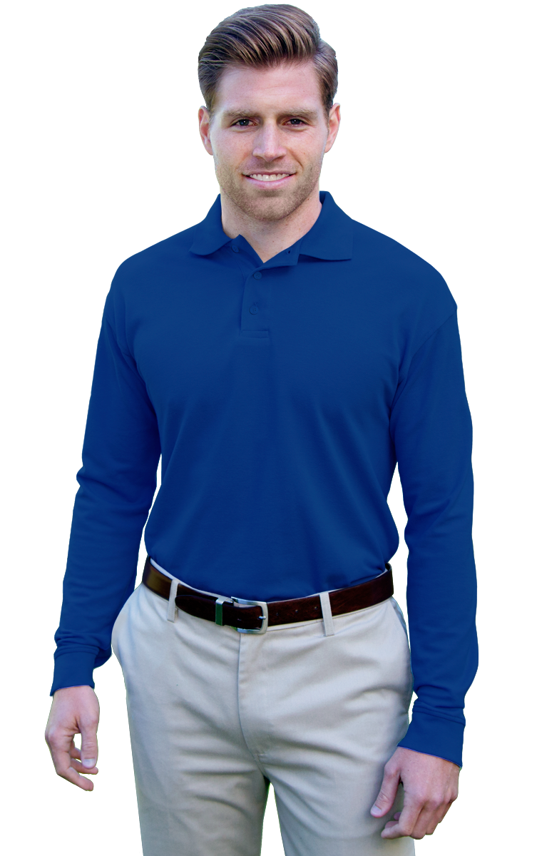 Blue Generation Long Sleeve Pique Polo SM-6XL