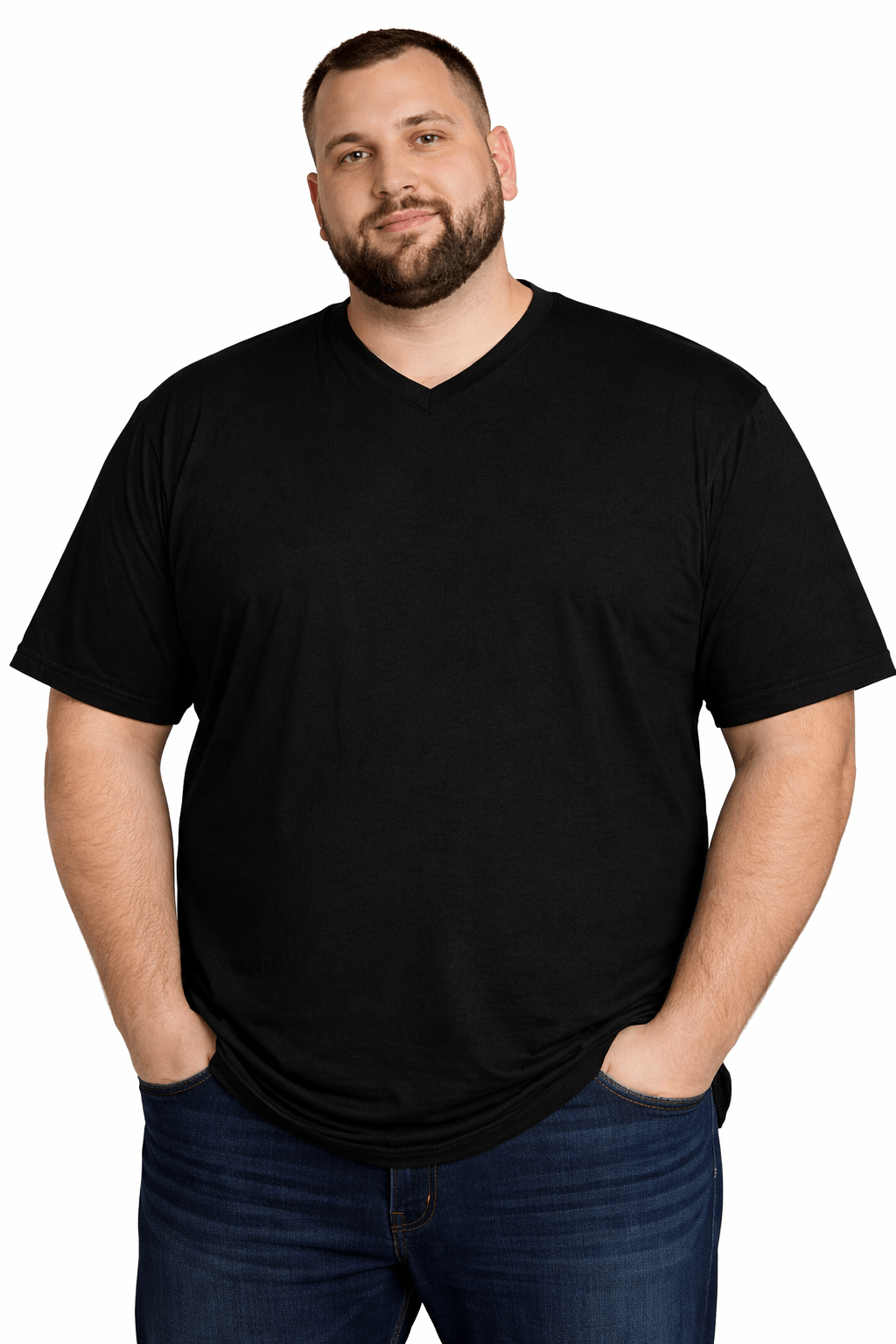 KAM JEANS BRAND BIG MAN V-NECK TEE 3XL-8XL
