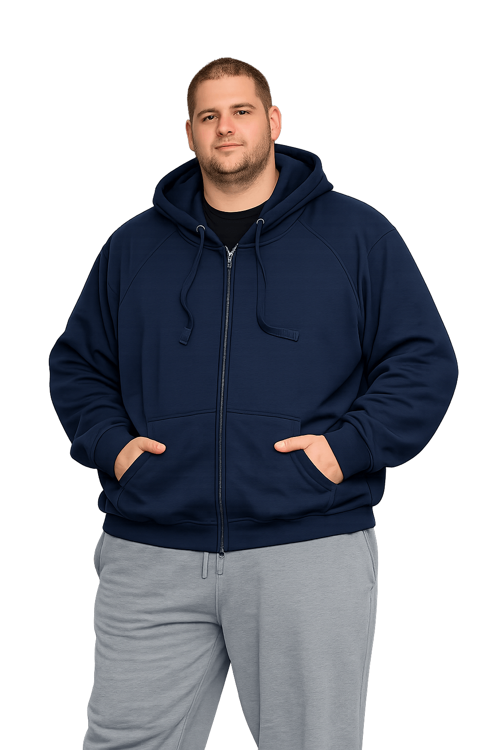Falcon Bay Full Zipper Fleece Hooded Jacket 2XL-10XL and XLT-6XT